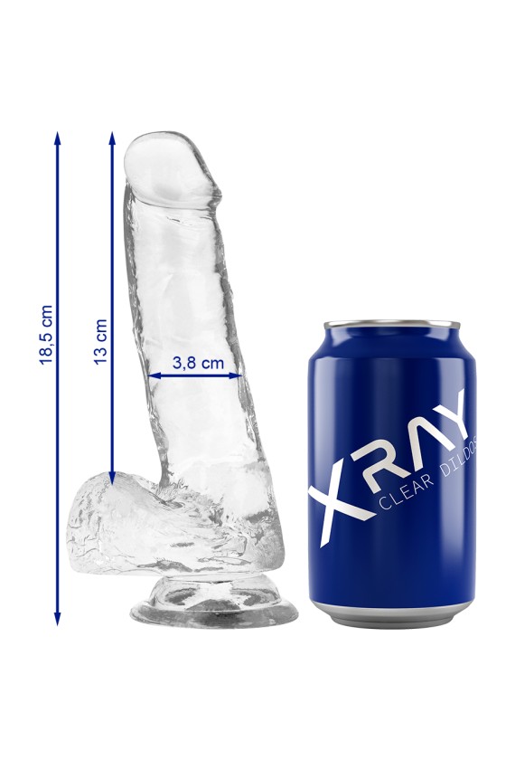 X RAY - CLEAR COCK WITH BALLS 18.5 CM X 3.8 CM