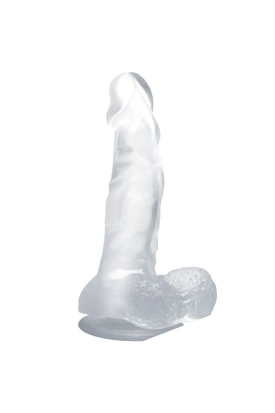 BAILE - DILDO REALISTICO CON VENTOSA E TESTICOLI 16.7 CM TRASPARENTE