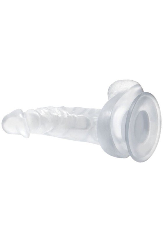 BAILE - GODE RÉALISTE AVEC VENTOUSE ET TESTICULES 16.7 CM TRANSPARENT