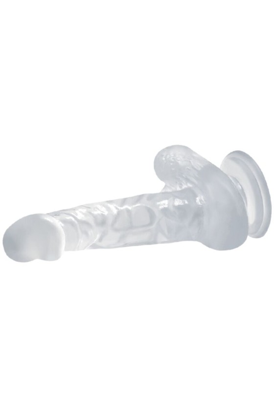 BAILE - GODE RÉALISTE AVEC VENTOUSE ET TESTICULES 16.7 CM TRANSPARENT