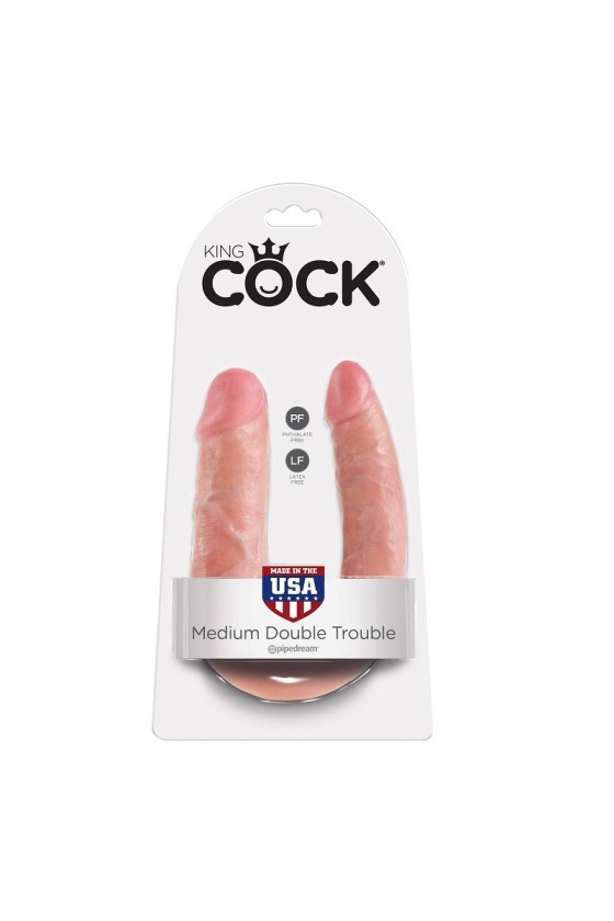 KING COCK - GODE DOUBLE PÉNÉTRATION 13.9 CM NATUREL