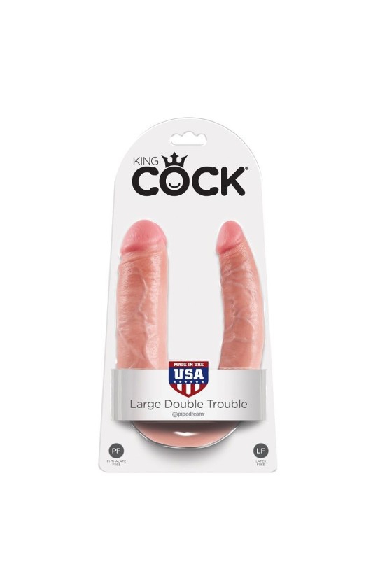 KING COCK - DOPPELPENETRATIONSDILDO 17.8 CM NATÜRLICH