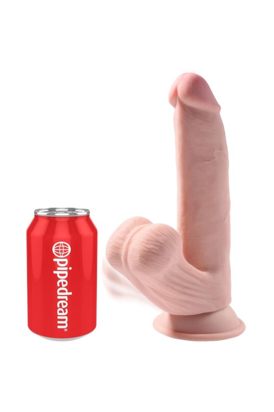 KING COCK - PLUS DILDO 3D BOLAS OSCILANTES 24,5 CM PIEL CLARA