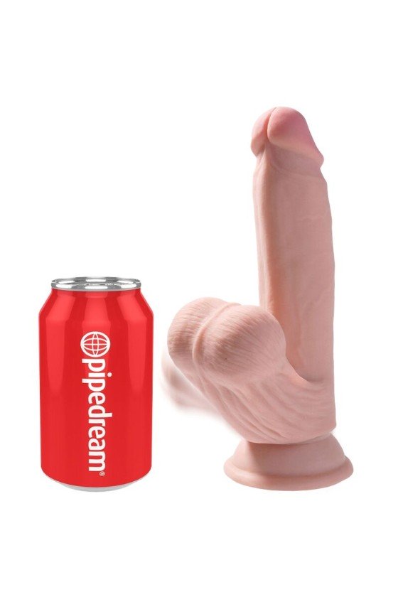 KING COCK - PLUS DILDO 3D BOLAS OSCILANTES 15,2 CM PIEL CLARA