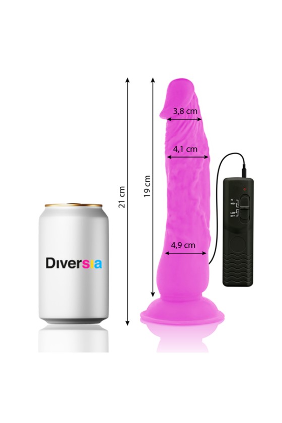 DIVERSIA - FLEXIBLER VIBRIERENDER DILDO 21 CM - LILA