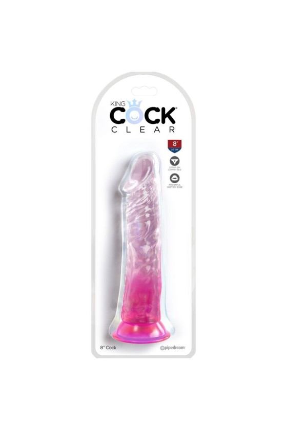 KING COCK - CLEAR REALISTIC PENIS 19.7 CM PINK