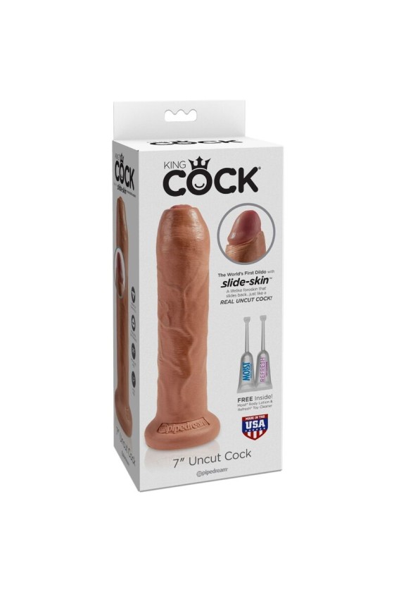 KING COCK - PENE REALISTA SIN CORTAR 17,8 CM CARAMELO