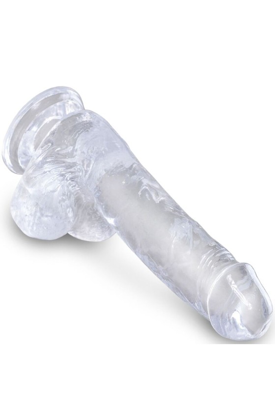 KING COCK - CLEAR PÉNIS RÉALISTE AVEC BOULES 13.5 CM TRANSPARENT