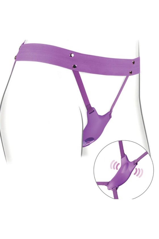 FANTASY FOR HER - BUTTERFLY HARNESS, VIBRATING RECHARGEABLE  REMOTE CONTROL PURPLE