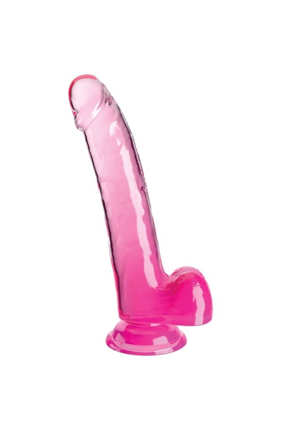 KING COCK - CLEAR DILDO WITH TESTICLES 20.3 CM PINK