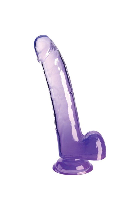 KING COCK - CLEAR GODE AVEC TESTICULES 20.3 CM VIOLET