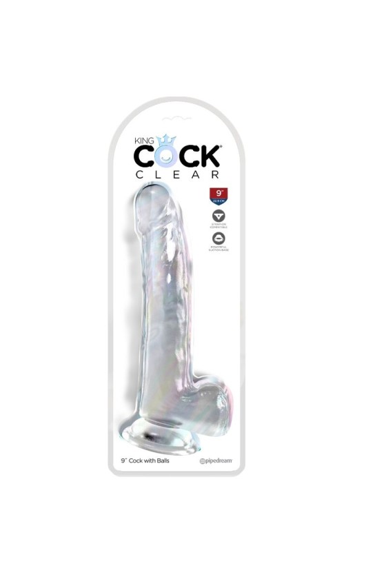 KING COCK - CLEAR DILDO WITH TESTICLES 20.3 CM TRANSPARENT