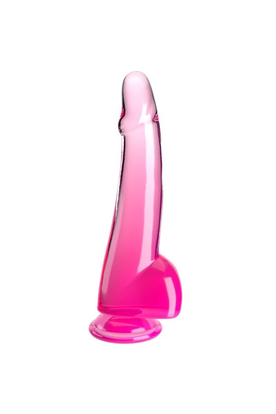 KING COCK - CLEAR DILDO WITH TESTICLES 19 CM PINK