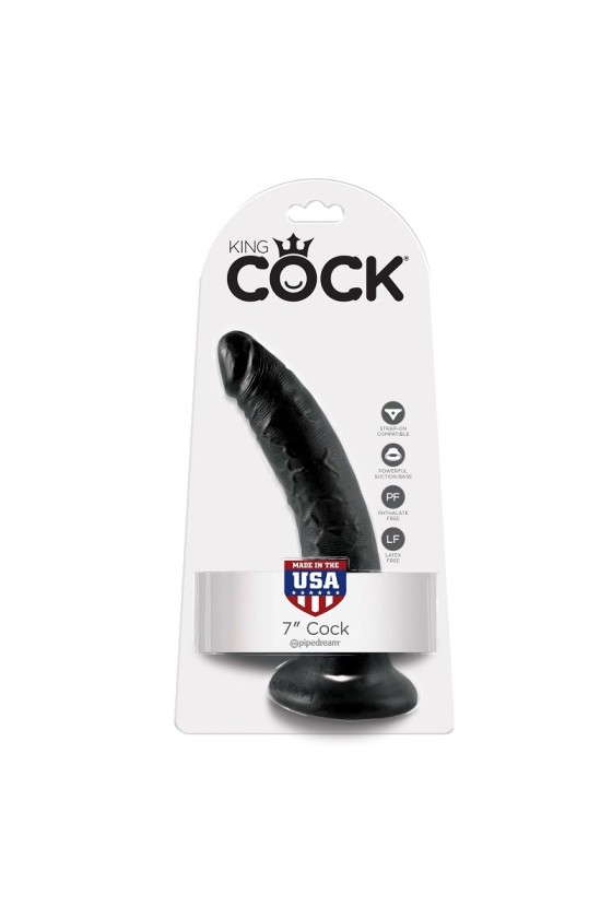 KING COCK - 7 DILDO BLACK 17.8 CM