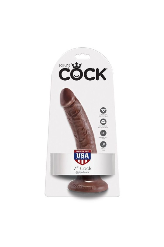 KING COCK - 7 DILDO CHOCOLATE 17.8 CM