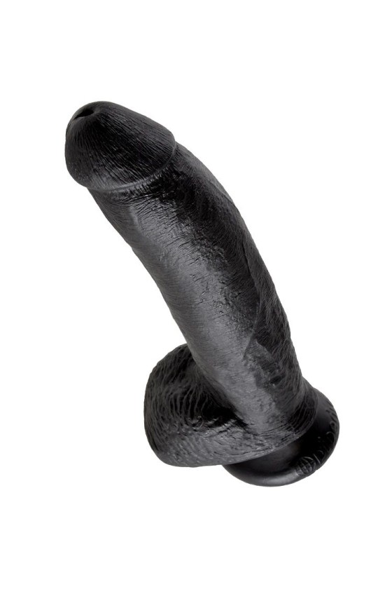 KING COCK - 9 GODE NOIR AVEC BOULES 22.9 CM