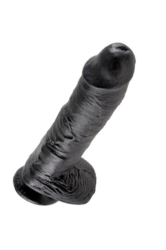 KING COCK - 10 GODE NOIR AVEC BOULES 25.4 CM