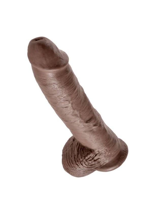 KING COCK - 10 GODE MARRON AVEC BOULES 25.4 CM