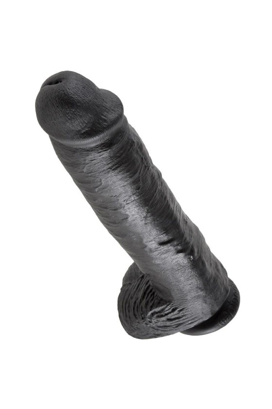 KING COCK - 11 DILDO SCHWARZ MIT EIER 28 CM