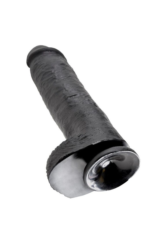 KING COCK - 11 DILDO SCHWARZ MIT EIER 28 CM