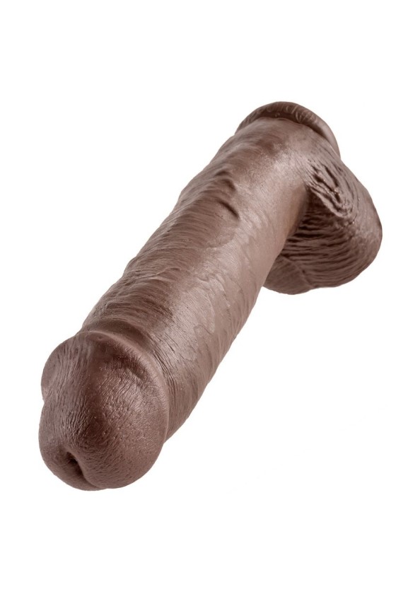 KING COCK - 11 DILDO MARRONE CON SFERE 28 CM