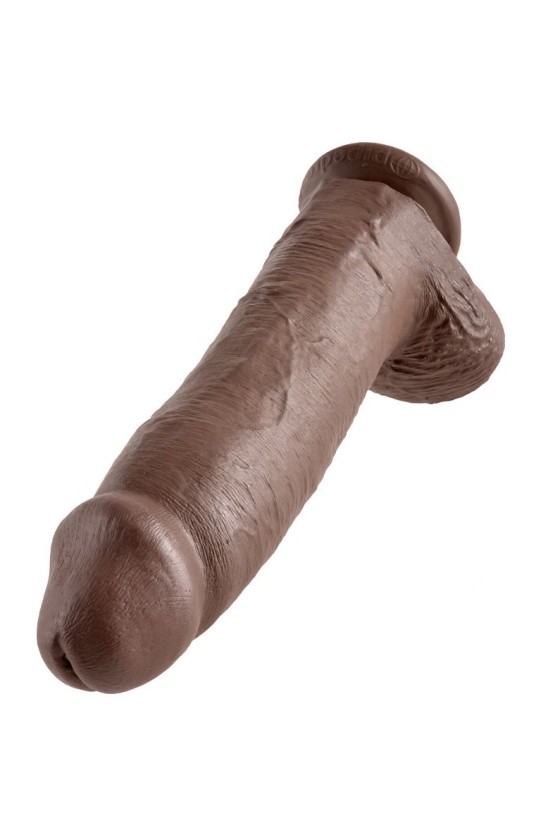 KING COCK - 12 GODE MARRON AVEC BOULES 30.48 CM