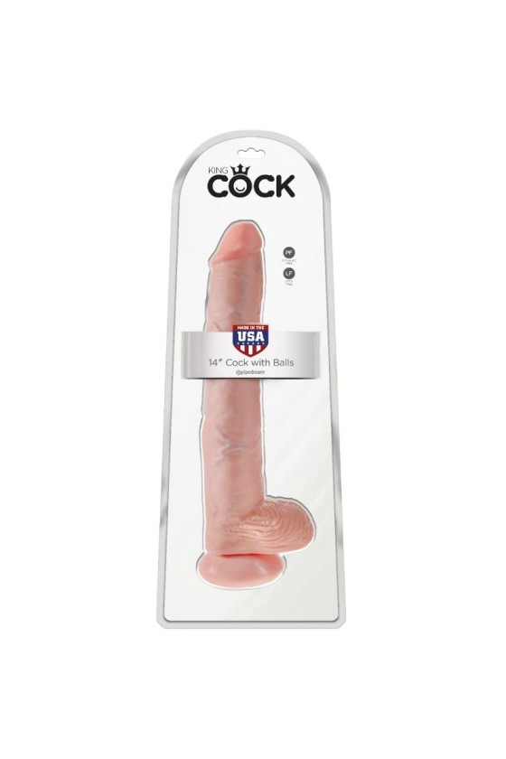 KING COCK - DILDO CON SFERE 35.6 CM CARNE