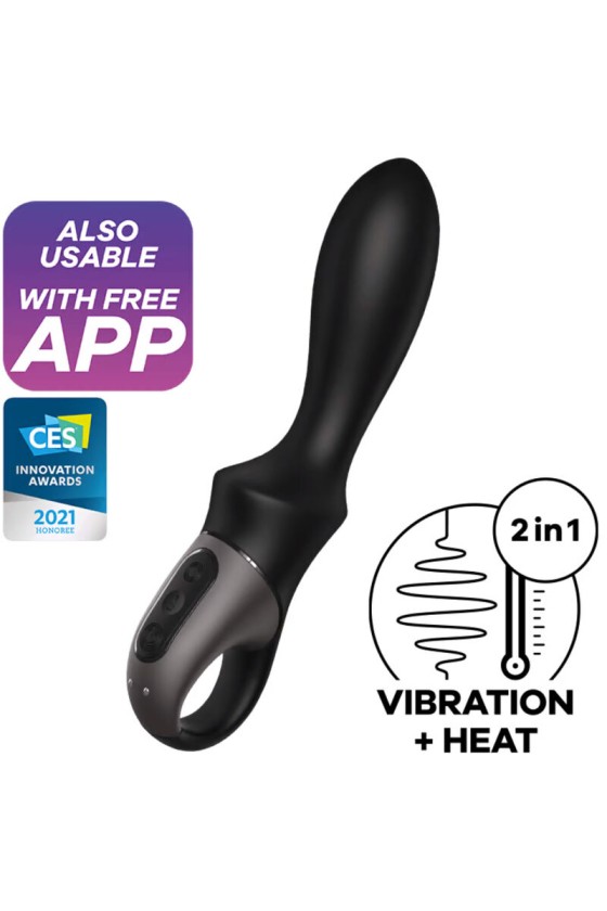 SATISFYER - APPLICATION VIBRATEUR ANAL HEAT CLIMAX NOIR