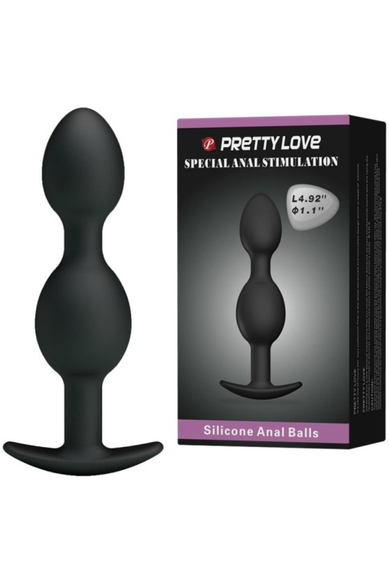 PRETTY LOVE - SFERE ANALI IN SILICONE 12.5 CM NERE