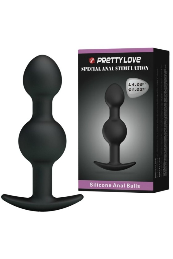 PRETTY LOVE - BALLES ANAL EN SILICONE SPÉCIALE STIMULATION 10.3 CM NOIRES