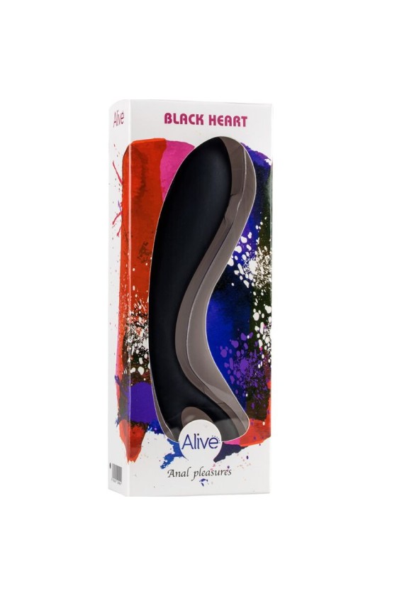 ALIVE - BLACK HEART ANAL MASSAGER 15 CM