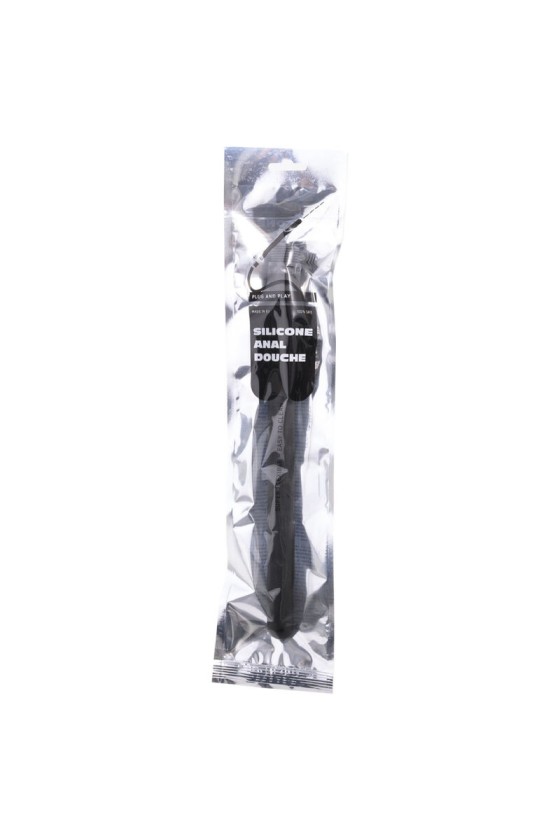 ALL BLACK - DOUCHE ANAL SILICONE SISTEMA STOPPER 27 CM