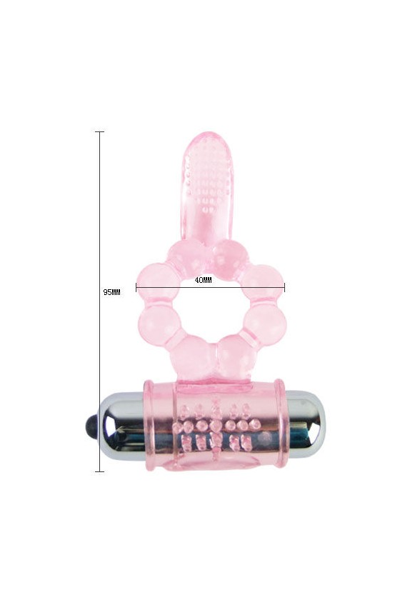 BAILE - ANNEAU SILICONE 10 RYTHMES DE LANGUE AVEC VIBRATION ROSE