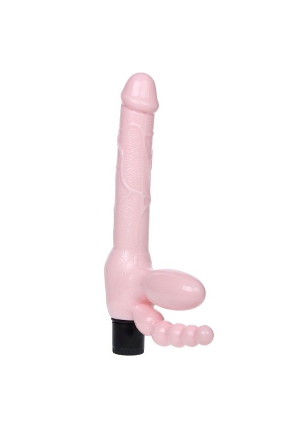 BAILE - ARNÉS TPR SIN CUERDA CON VIBRACIÓN Y ESTIMULACIÓN ANAL 25,4 CM