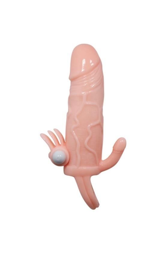 BAILE - BRAVE MAN PENIS COVER WITH CLIT AND ANAL STIMULATION FLESH 16.5 CM