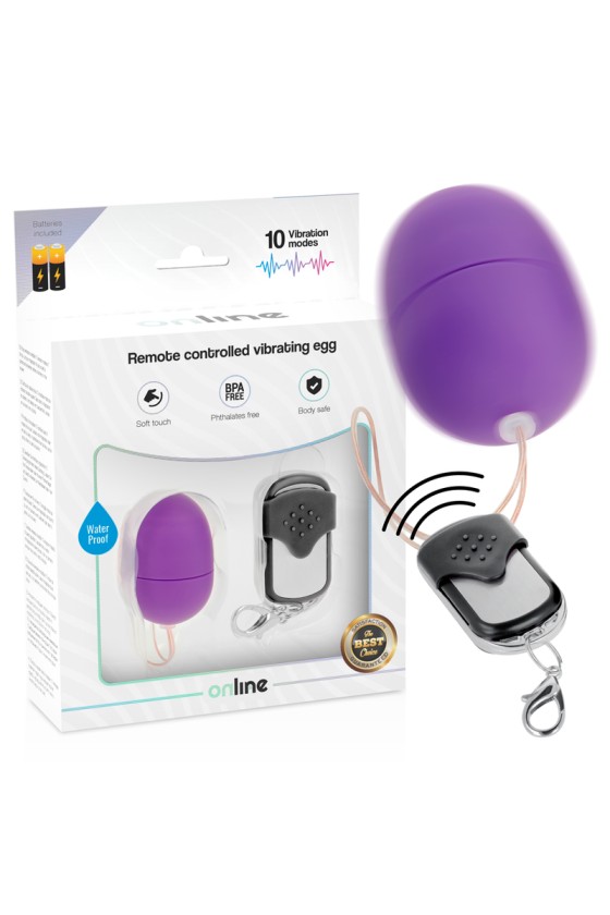 ONLINE - OVO VIBRANTE COM CONTROLE REMOTO S ROXO