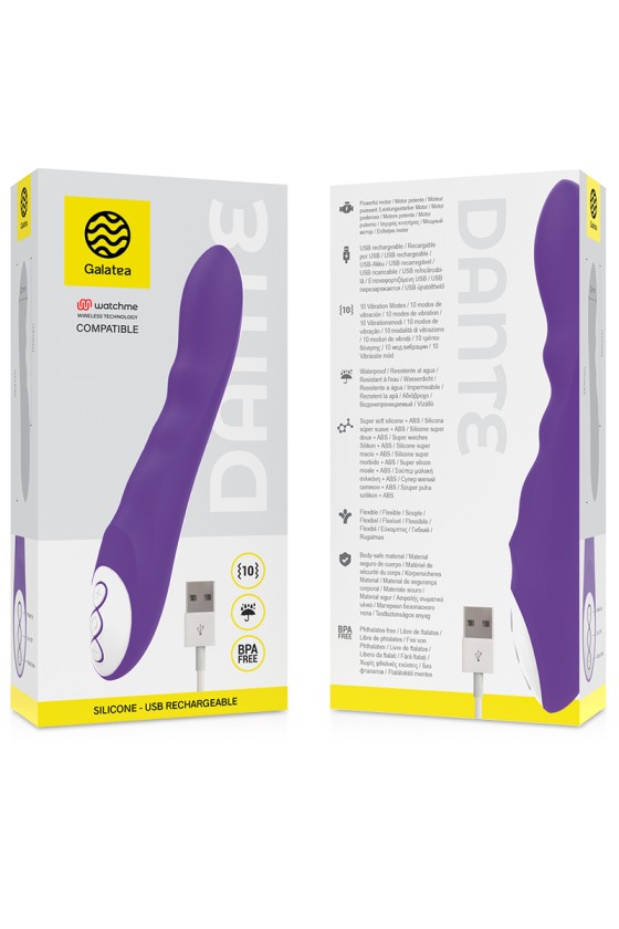 GALATEA - VIBRATEUR DANTE LILAS COMPATIBLE AVEC LA TECHNOLOGIE SANS FIL WATCHME