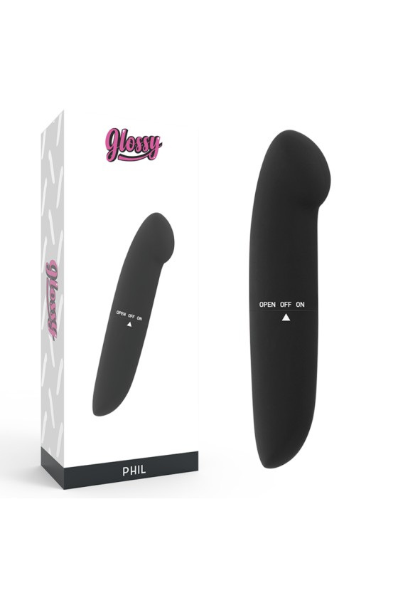 GLOSSY - VIBRATORE PHIL NERO