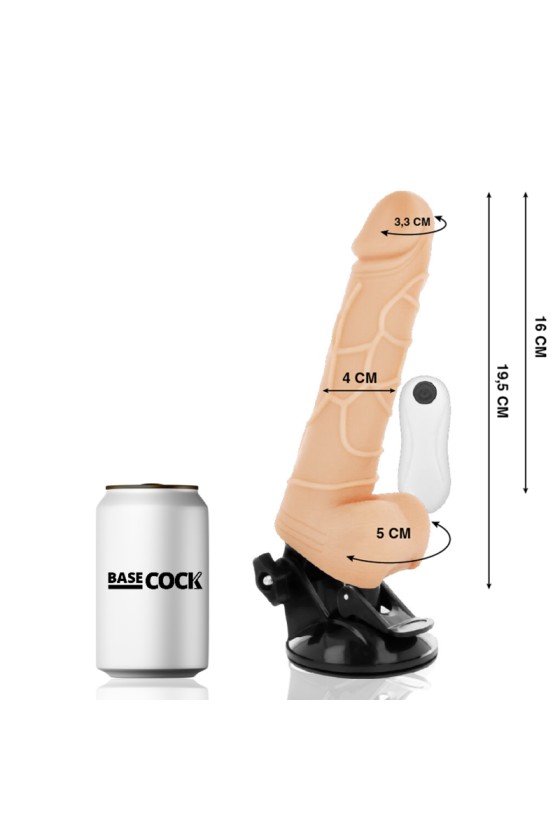 BASECOCK - 逼真振动器遥控器 自然色 带睾丸...