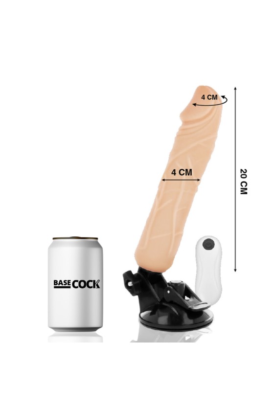 BASECOCK - VIBRATORE REALISTICO TELECOMANDO FLESH 20 CM