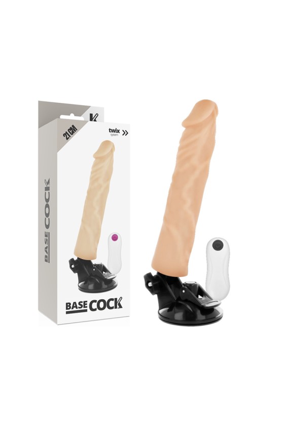 BASECOCK - REALISTIC VIBRATOR REMOTE CONTROL FLESH 21 CM