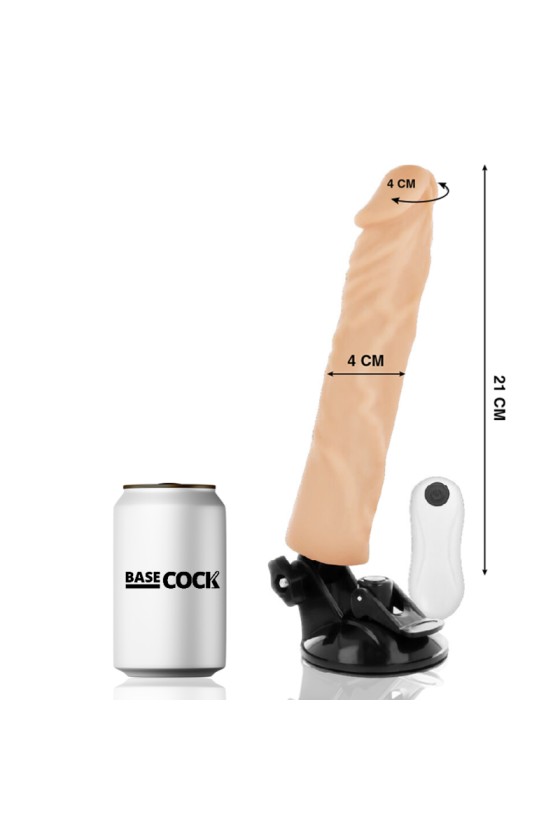 BASECOCK - VIBRADOR REALÍSTICO CONTROLE REMOTO CARNE 21 CM