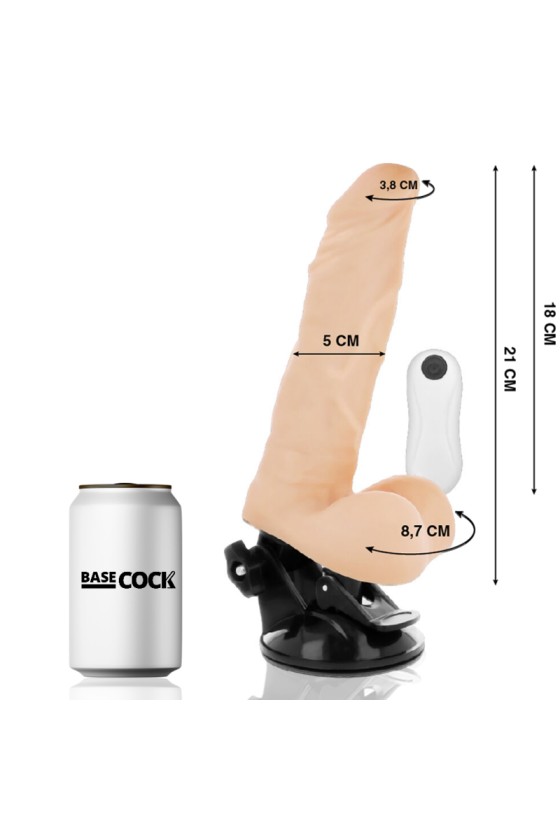 BASECOCK - VIBRATORE ARTICOLABILE TELECOMANDO NATURALE 21 CM