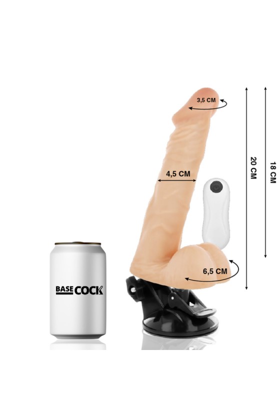 BASECOCK - VIBRATEUR ARTICULABLE TÉLÉCOMMANDE NATUREL 20 CM