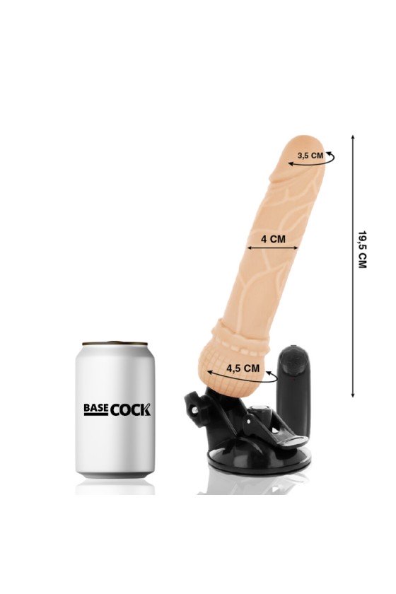 BASECOCK - REALISTIC VIBRATOR REMOTE CONTROL FLESH 19.5 CM