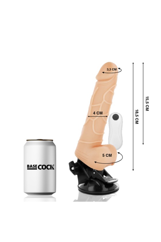 BASECOCK -  REALISTISCHER NATÜRLICHER MIT FERNBEDIENUNG VIBRATOR 18,5 CM