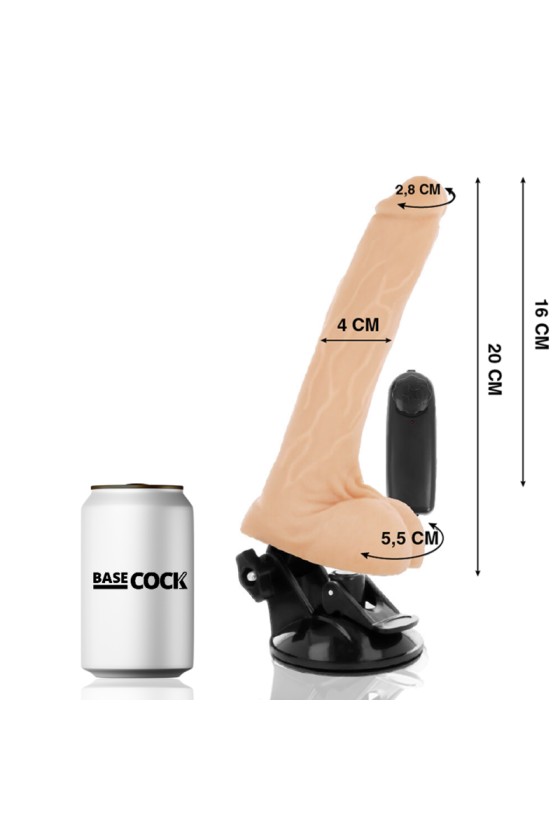 BASECOCK - REALISTISCHER VIBRATOR MIT FERNBEDIENUNG MIT HODEN 20 CM