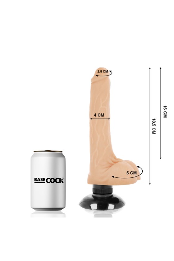 BASECOCK - 逼真振动器 2-1 肉 18.5 厘米