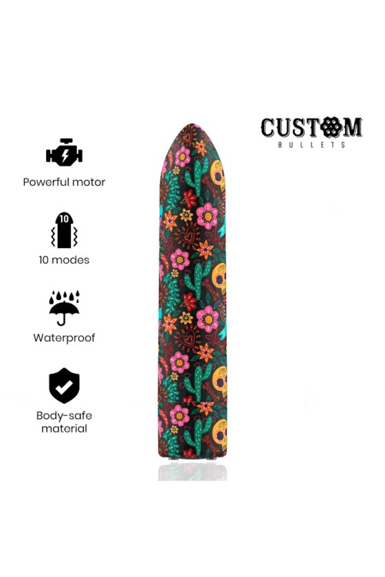 CUSTOM BULLETS - FLORAL RECHARGEABLE BULLET 10 INTENSITIES