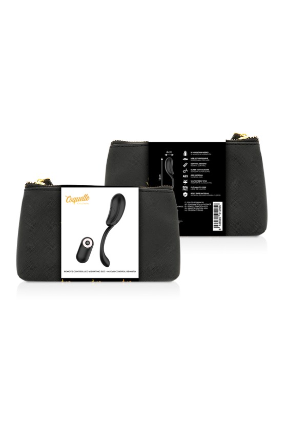 COQUETTE TOYS - HUEVO VIBRADOR MANDO A DISTANCIA RECARGABLE NEGRO/ ORO